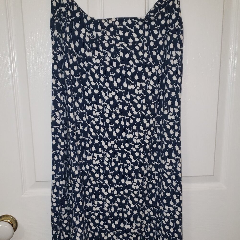 Navy & White Long Skirt